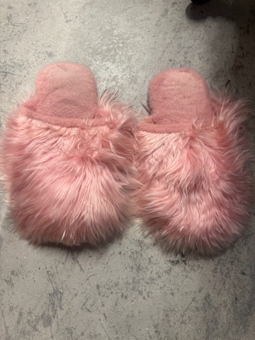 Pink Furry Slippers - Great Condition